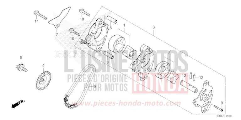 OELPUMPE von Forza 350 MAT CYNOS GRAY METALLIC (NH312) von 2021